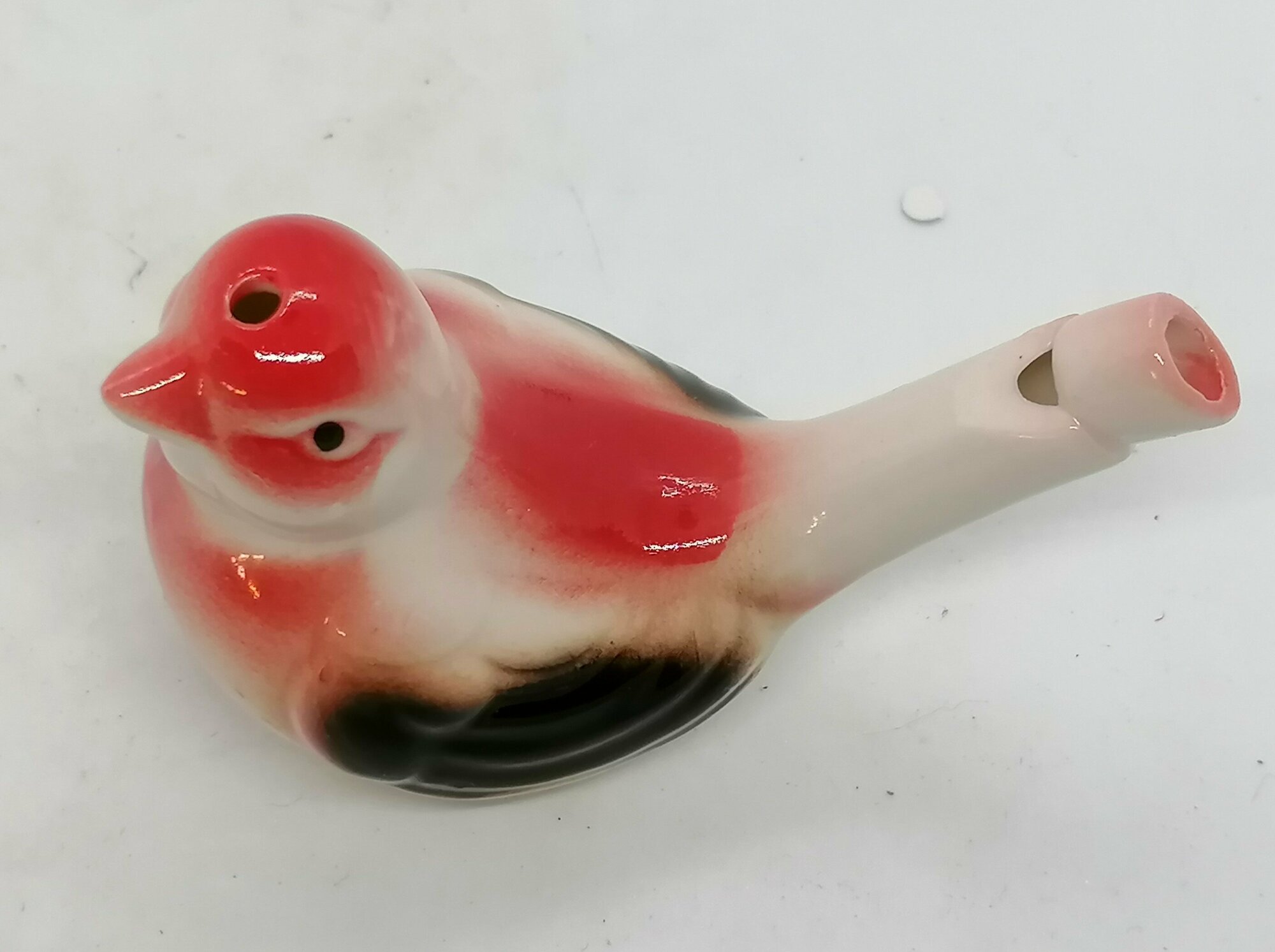 Свистулька фарфоровая "снегирь" — фото 1