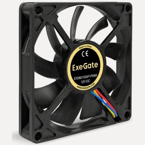 Изображение товара Вентилятор для корпуса Exegate EX08015S4P-PWM 12В DC 80x80x15мм 4pin (EX295235RUS)