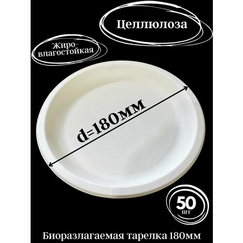 Одноразовые тарелки 18см 50шт биоразлагаемые бумажные тарелки 540₽