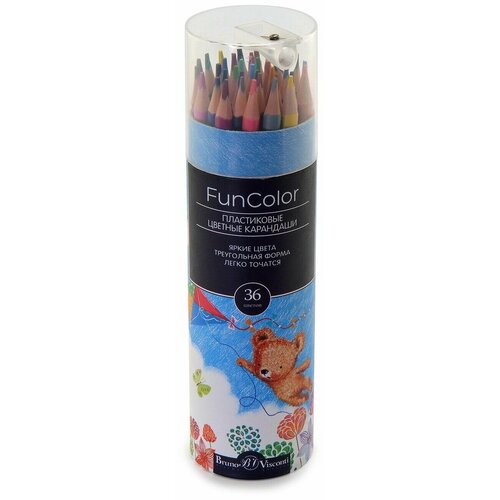 Карандашии цветные BrunoVisconti в тубусе с точилкой, 36 цветов 
