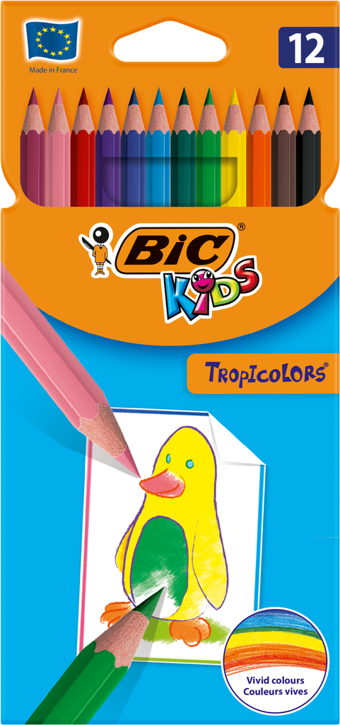 Карандаши цветные BIC Kids Tropicolors 12 цветов