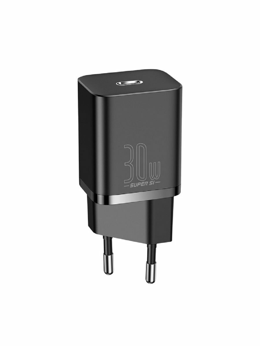 Сетевое зарядно устройство Baseus Super Si Quick Charger 1USB/1C 30W EU (CCSUPP-E01) черное