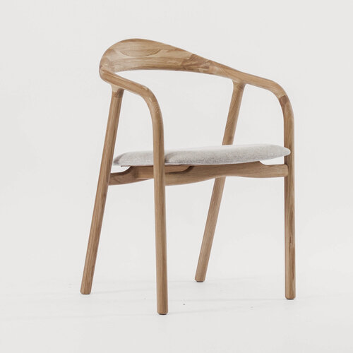 Изображение товара Стул Лугано светло-серая ткань дуб тон натуральный для дома/для гостиной/для столовой/для кафе/кухонный стул/стул кухонный