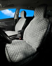 Накидки для Шевроле Лачетти (2013 - 2024) седан / Chevrolet Lacetti на передние сиденья G-Ultra, Велюр, Серый