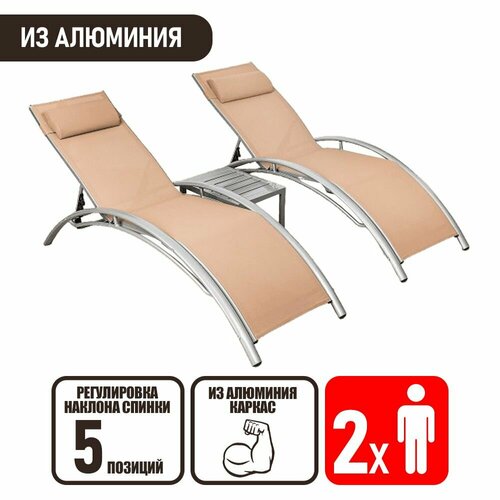 Шезлонг садовый для дачи складной пляжный лежак Тенерифе Дуэт 32290₽