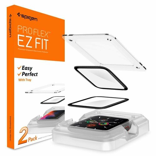Защитное стекло SPIGEN для Apple Watch 6/SE/5/4 (40 mm) ProFlex EZ Fit Прозрачный 2 шт AFL01219