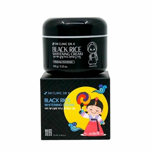 3W Clinic Отбеливающий крем c экстрактом черного риса DR.K Black Rice Whitening Cream