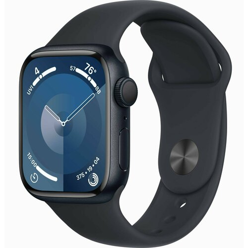 смарт часы apple watch series 8 gps 41mm midnight aluminium case midnight sport band m l mnu83ll a Умные часы Apple Watch Series 9 GPS 41mm Midnight Aluminium Case with Midnight Sport Band - M/L