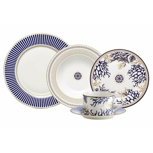 Набор обеденный с чашками Corallo 6 персон 30 предметов Pozzi Milano 1876 23693₽