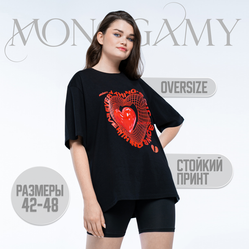 Футболка MONOGAMY, размер 44, черный