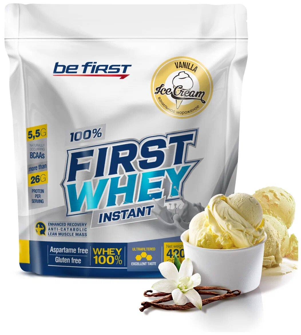 Be First Whey Instant 420 г Ванильное мороженое