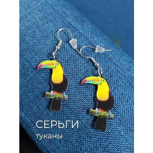 серьги суздальские голуби Серьги с подвесками , силикон, черный, желтый