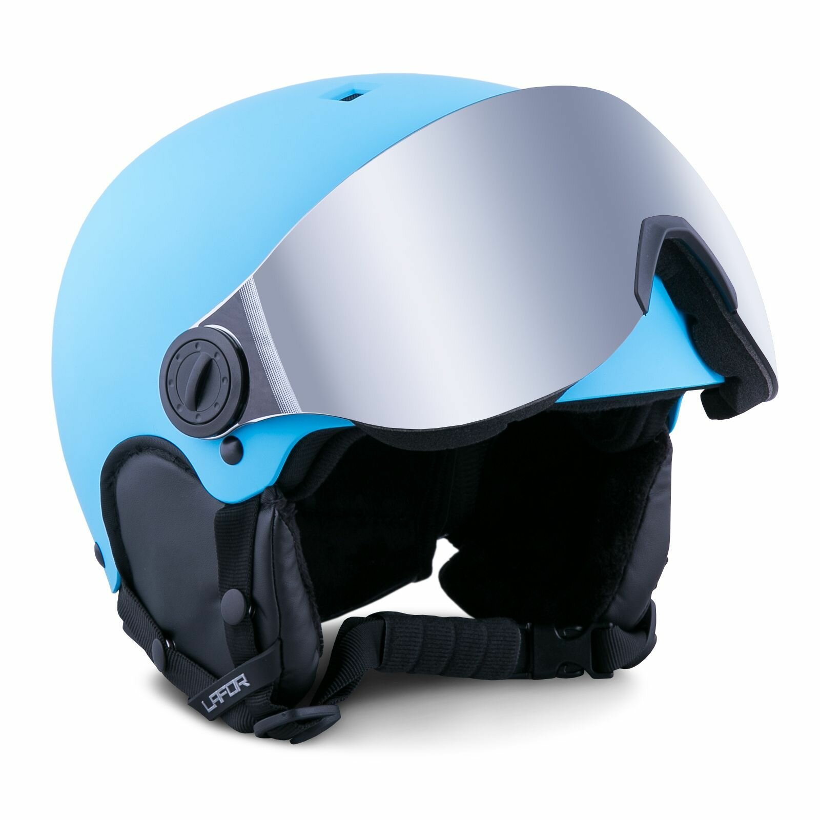 Шлем сноубордический горнолыжный с визором LAFOR голубой