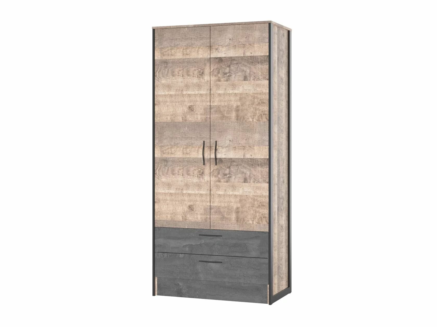 Шкаф для одежды 2-х дверный HUGO Дуб Гранж/Железный камень
