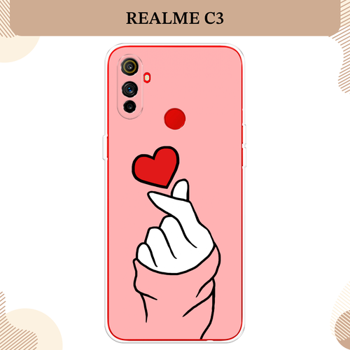 Силиконовый чехол Сердце на Realme C3 / Реалми C3 силиконовый чехол на realme c3 реалми c3 туманные горы