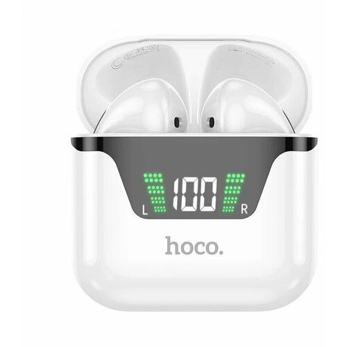Беспроводные наушники Hoco DES20 Bluetooth зарядный кейс с дисплеем белые 890₽