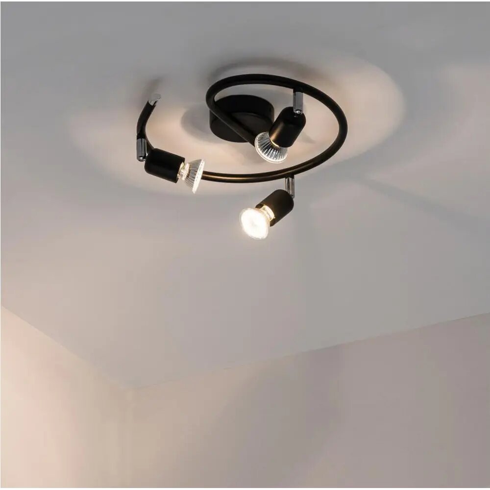 фото Спот поворотный Basic, 7.5 м², 3 лампы, цвет черный