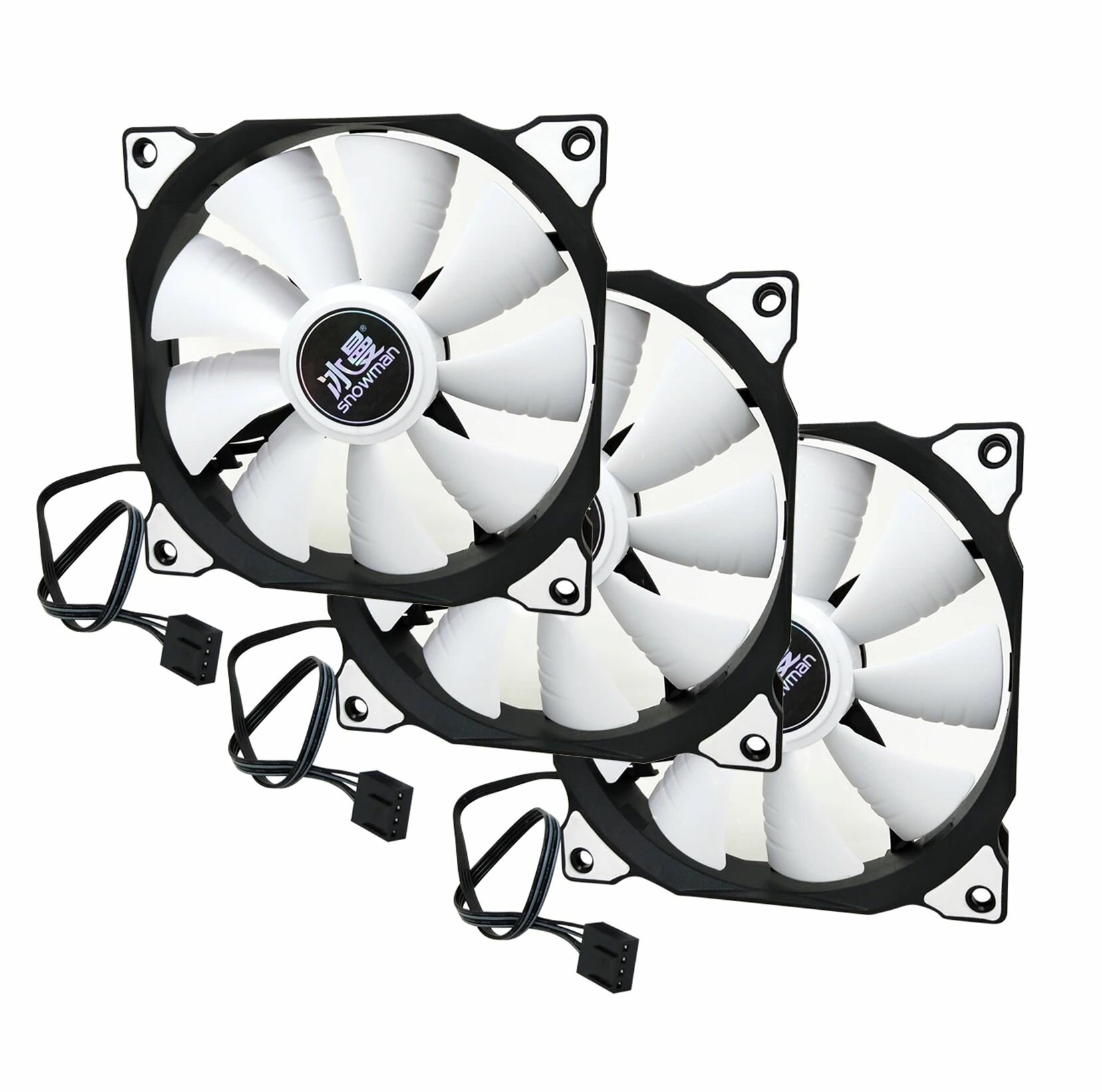Комплект вентиляторов для компьютера Snowman 120мм белые 3шт