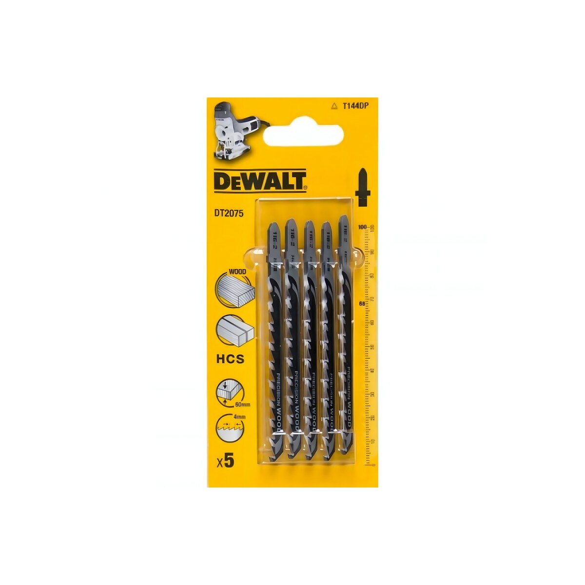 Пилки (5 шт, дерево T144DP) DeWalt DT2075-QZ