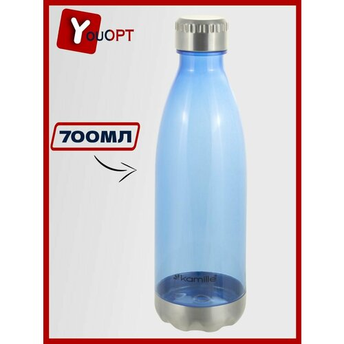 Бутылка спортивная для воды 700мл из пластика (тритан) (зеленый, оранжевый, синий) бутылка спортивная для воды 750 мл km 2302 kamille из пластика тритан черно синий original