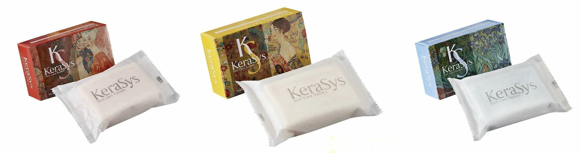 Kerasys Набор твердого мыла Silk Moisture Bar, Vital Energy bar, Mineral Balans, по 100 г