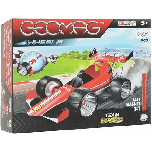 Магнитный конструктор Geomag Машина гоночная, красная конструкторы geomag конструктор магнитный машина гоночная
