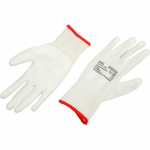 S. GLOVES Перчатки нейлоновые с полиур. покр. KREZ белые 06 размер 31613-06