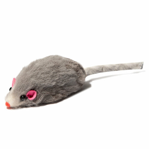 Игрушка для кошек Triol "Мышка серая" натуральный мех , 6.5-7.5см (уп.3шт.)