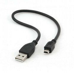 Gembird CCP-USB2-AM5P-1 USB 2.0 кабель PRO для соед. 0,3м AM/miniBM позол. конт, черный