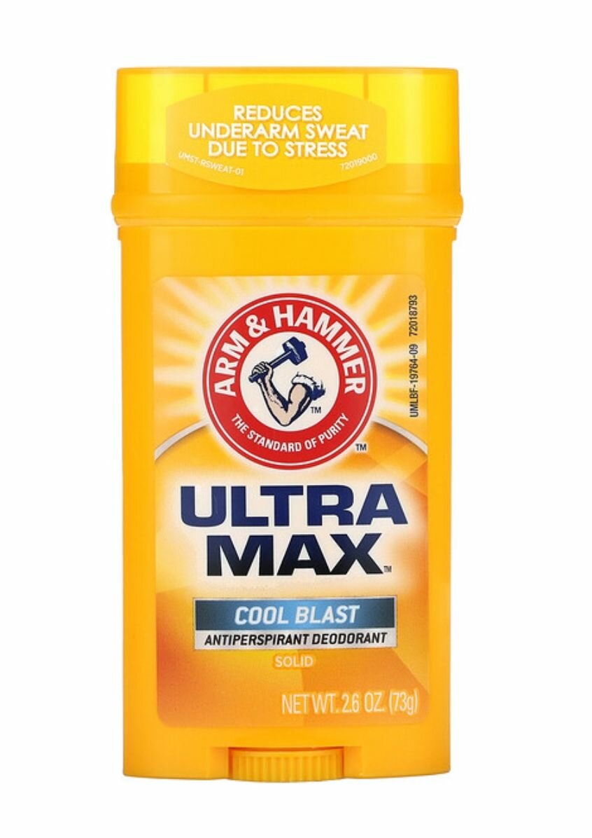 Arm & Hammer UltraMax Твердый мужской дезодорант-антиперспирант Cool Blast 2.6 oz (73 g)