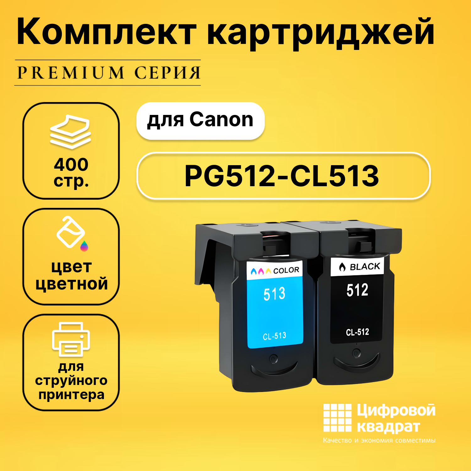 Набор картриджей DS PG512-CL513 Canon 2969B007-2971B007 совместимый