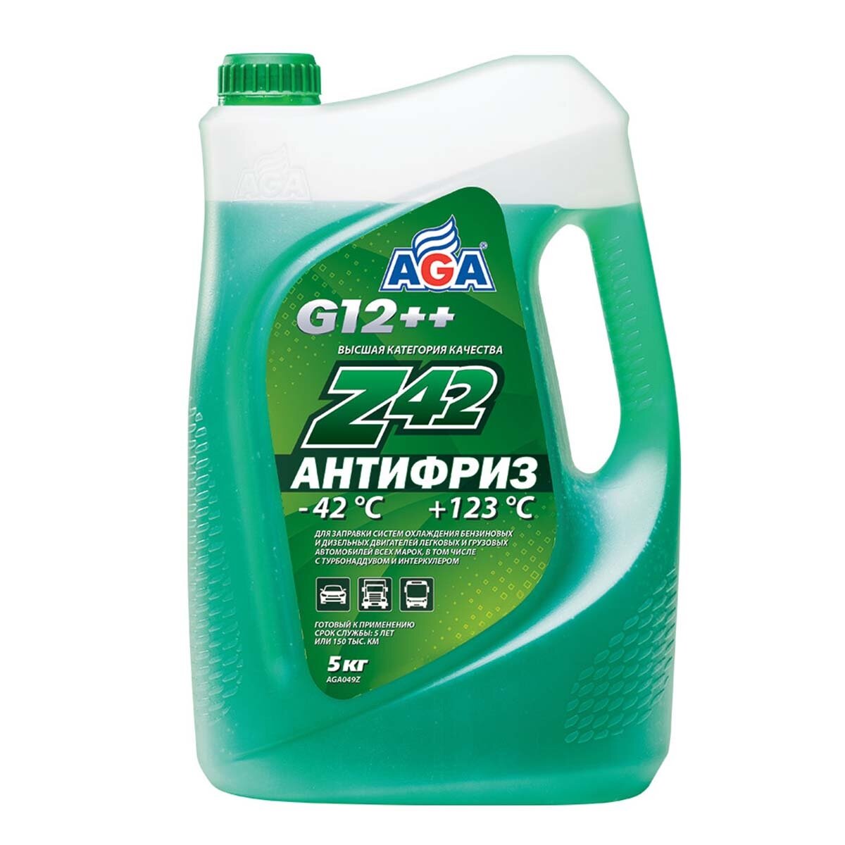 Антифриз AGA зеленый 42с 5 кг g 12++ antifreeze z42 premix