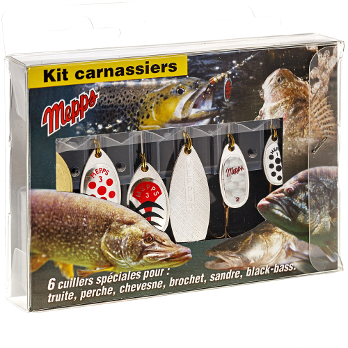 набор вращихся блесен mepps kit carnassier 2005 6 шт Набор Mepps Блесны Aglia Kit Carnassier