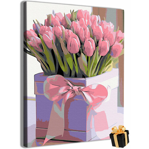 Картина по номерам Подарок тюльпаны