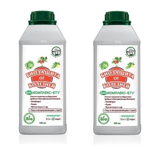 Биопрепарат Биокомплекс БТУ защита от болезней и питание ЭкоДачник 0 5 л  2 шт