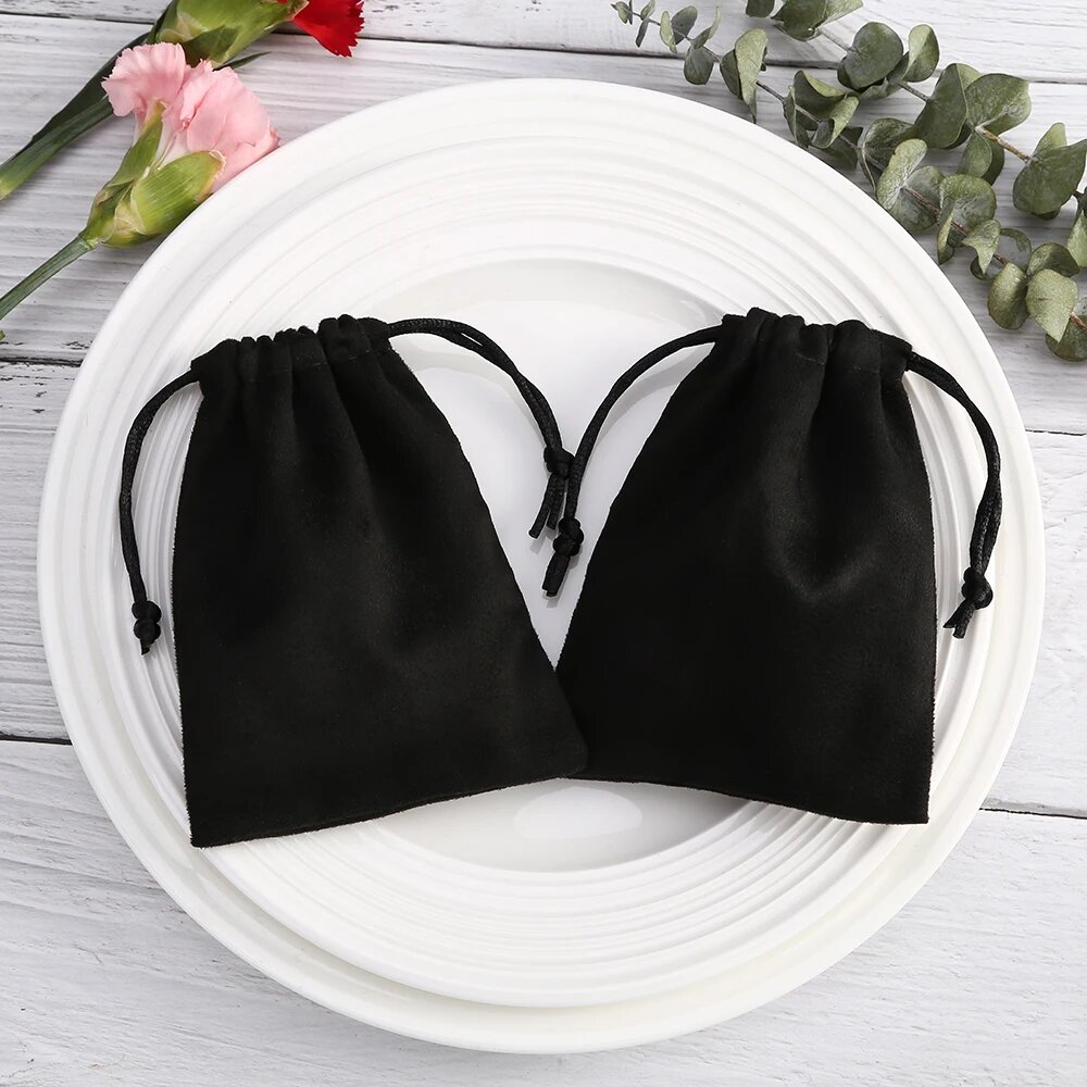 5 шт. weikende бархатные органайзеры для украшений фиолетовые black no logo 10x15cm Черный