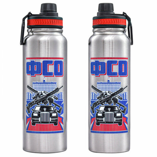 Термос с клапаном и карабином ФСО стальной 1390₽