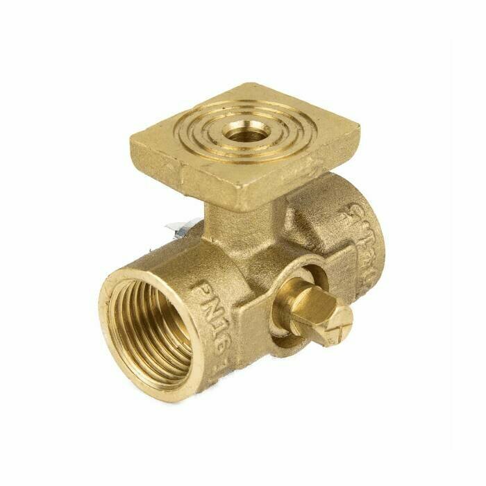 фото Кран для манометра 3-ходовой латунь 1061 (11б38бк/11б18бк) Ду 15 Ру16 ВР G1/2"-М20х1,5 без рукоятки с фланцем Aquasfera 1061-01