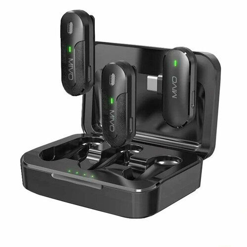 Беспроводной Bluetooth петличный микрофон Mivo MK-621L (Lightning) черный