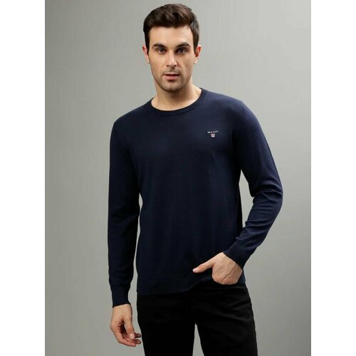 Джемпер GANT COTTON C-NECK, размер S, синий