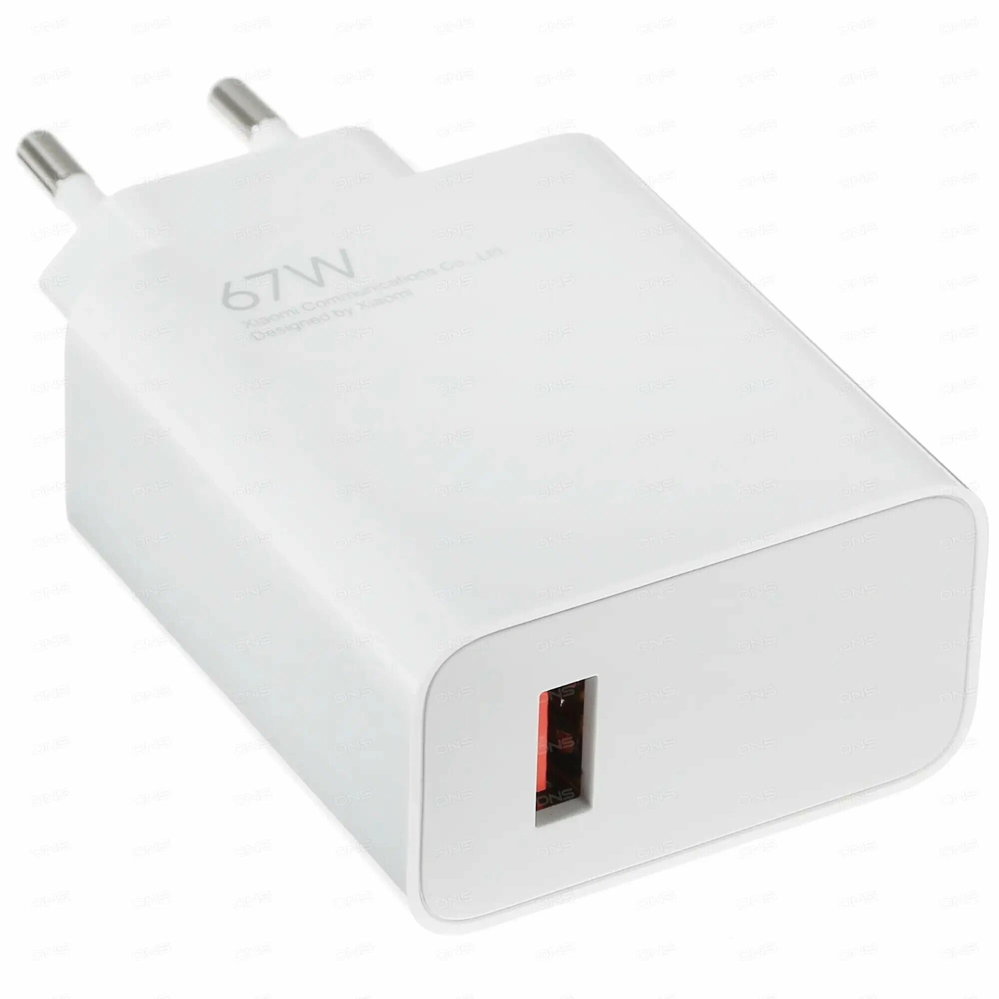 Сетевое зарядное устройство совместимое с Xiaomi с USB входом 67W в комплекте с кабелем Type-C USB 6A — фото 1