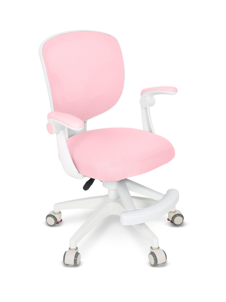 Растущее детское кресло для школьника ErgoKids Soft Air Pink (арт. Y-240 KP) с подлокотниками для обычных и растущих парт и чехлом