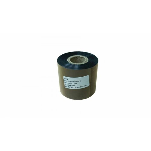 Термотрансферная лента Ribbon Resin Premium Textile 55 мм * 300 м 1" OUT Черный