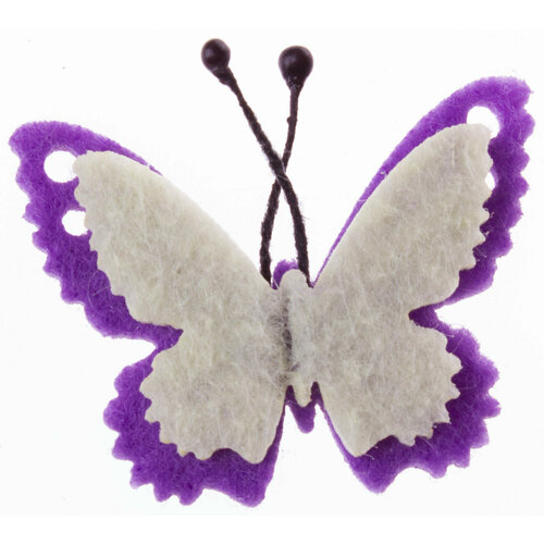 Украшение из фетра GLOREX Бабочка лиловый-белый 435см 1шт 180₽