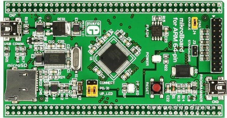 MikroBoard for ARM 64-pin, Дочерний модуль с МК LPC2148 для MIKROE-701, UNI DS6