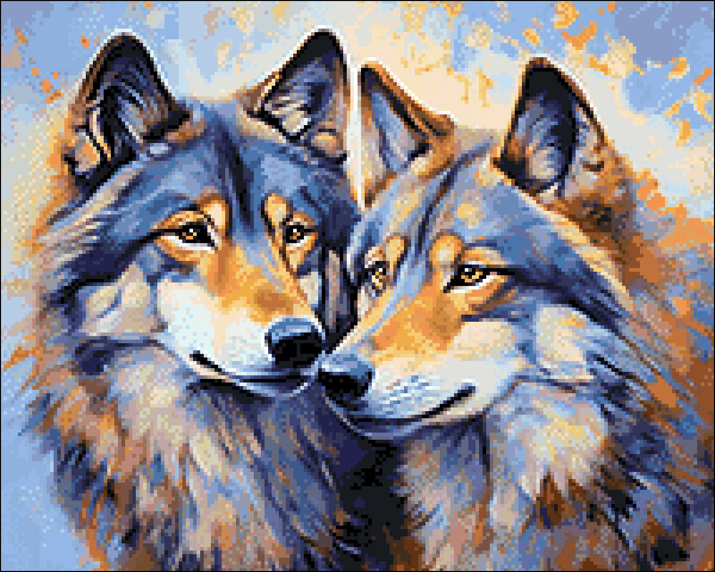 Алмазная мозаика Гранни «Семейство волков» (40х50 см, полная выкладка, квадратные стразы)