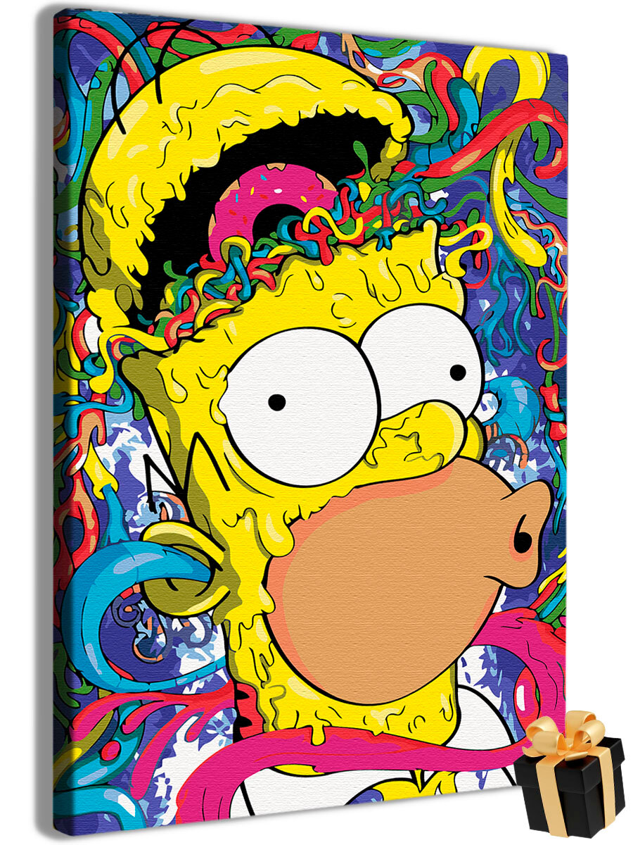 Картина по номерам Гомер Симпсон / Homer Simpson холст на подрамнике 40*60