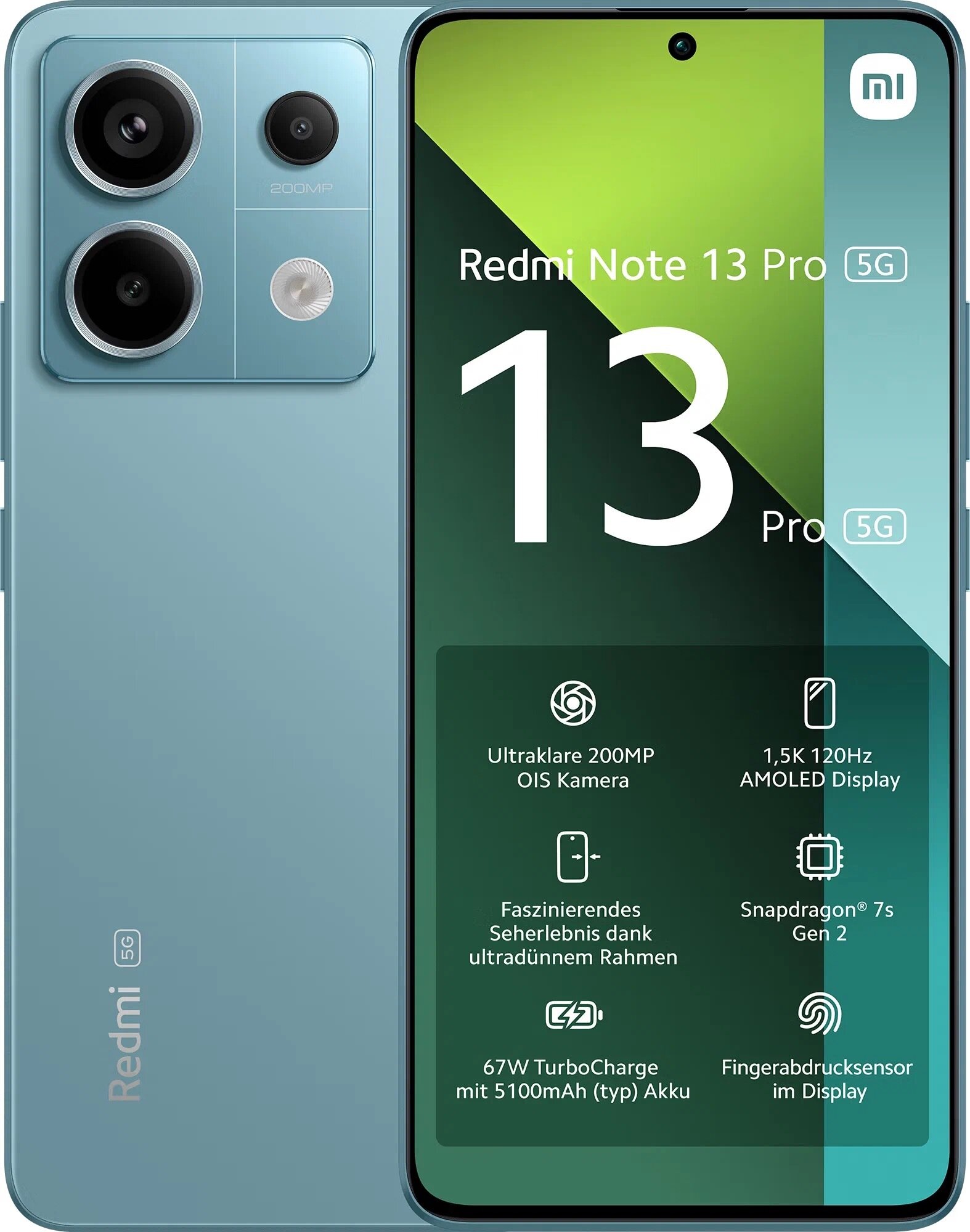 Смартфон Xiaomi Redmi Note 13 Pro 5G 8/256 ГБ Global, Dual nano SIM, Ocean Teal