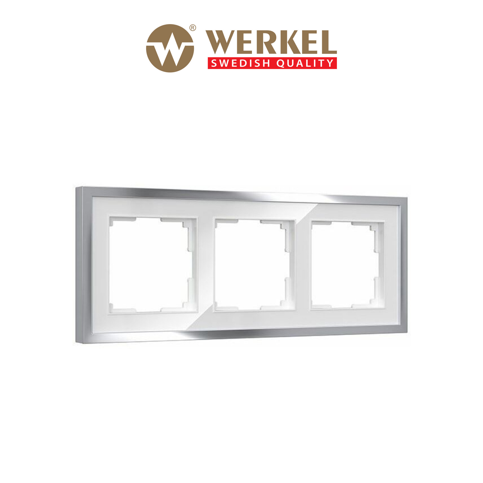 Рамка на 3 поста Werkel Baguette W0032850 белый/серебро