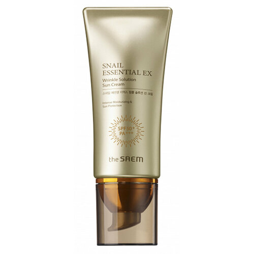 The Saem Крем для лица солнцезащитный Snail Essential EX Wrinkle Solution Sun Cream SPF50+ PA+++ 45 мл cosrx солнцезащитный крем с соком алоэ вера aloe soothing sun cream spf50 50 мл